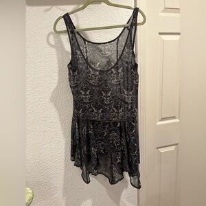 Free People Intimately Black and Gray Sheer Dress